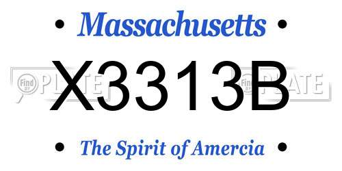 X3313B Massachusetts License Plate