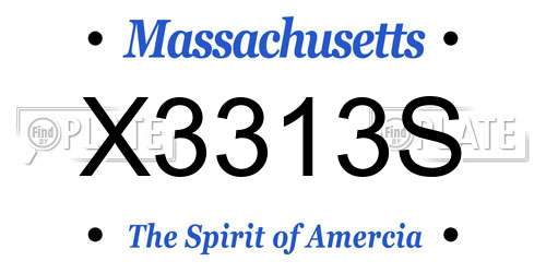 X3313S Massachusetts License Plate
