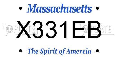 X331EB Massachusetts License Plate
