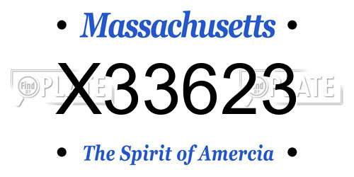 X33623 Massachusetts License Plate