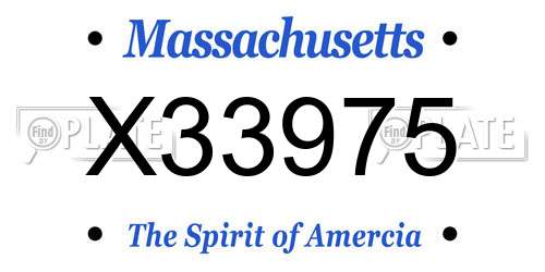X33975 Massachusetts License Plate