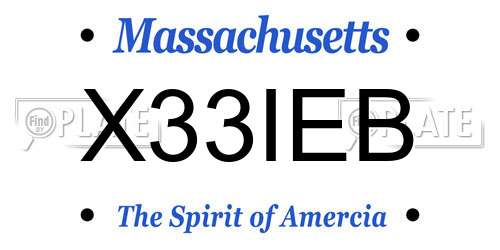 X33IEB Massachusetts License Plate