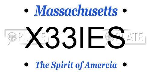 X33IES Massachusetts License Plate