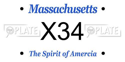 X34 Massachusetts License Plate
