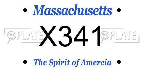 X341 Massachusetts License Plate