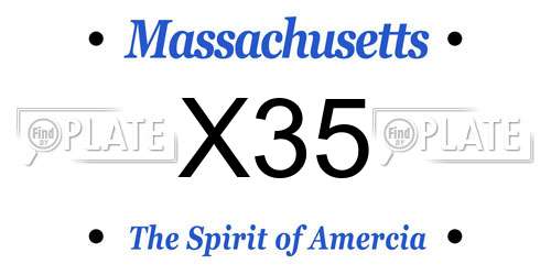 X35 Massachusetts License Plate