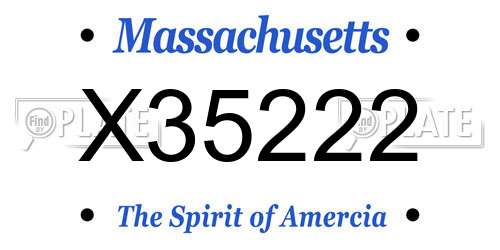 X35222 Massachusetts License Plate