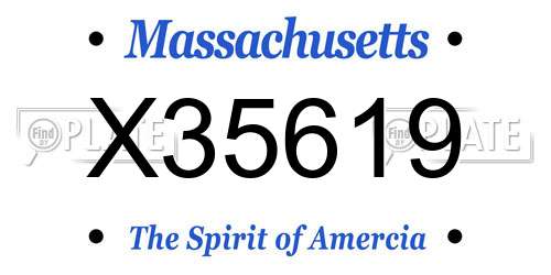 X35619 Massachusetts License Plate