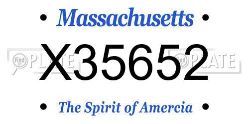 X35652 Massachusetts License Plate