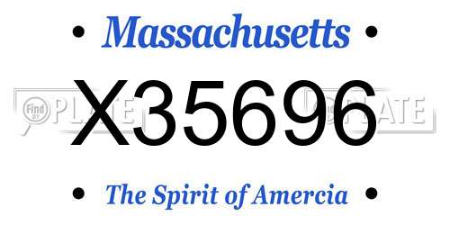 X35696 Massachusetts License Plate