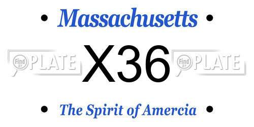 X36 Massachusetts License Plate