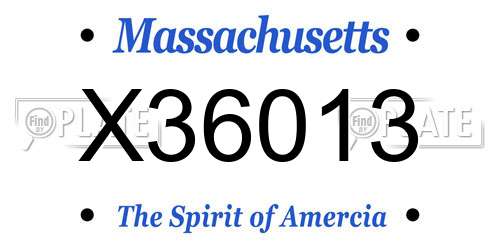 X36013 Massachusetts License Plate
