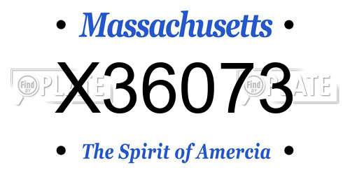 X36073 Massachusetts License Plate
