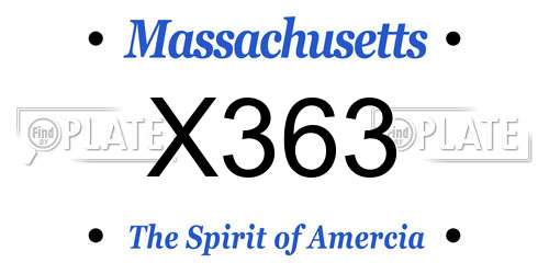 X363 Massachusetts License Plate