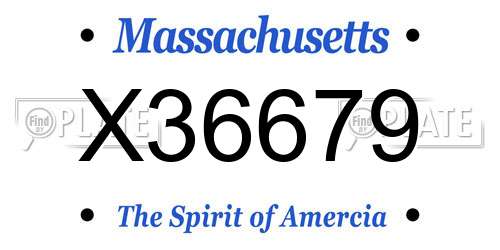 X36679 Massachusetts License Plate