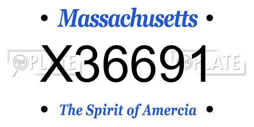 X36691 Massachusetts License Plate