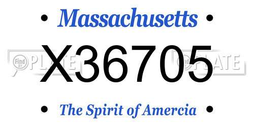 X36705 Massachusetts License Plate