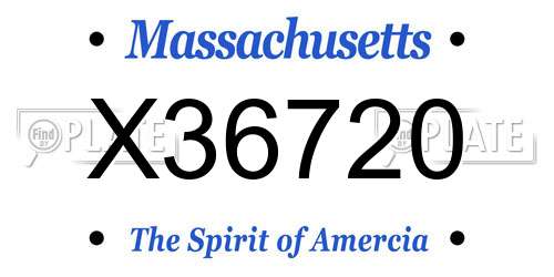 X36720 Massachusetts License Plate