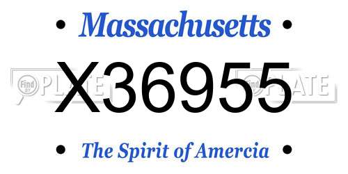 X36955 Massachusetts License Plate