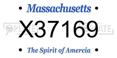 X37169 Massachusetts License Plate