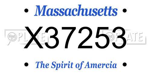 X37253 Massachusetts License Plate