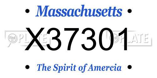 X37301 Massachusetts License Plate