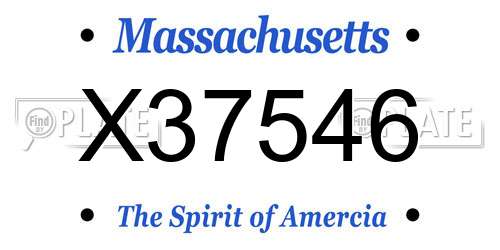 X37546 Massachusetts License Plate