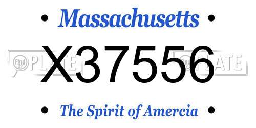 X37556 Massachusetts License Plate