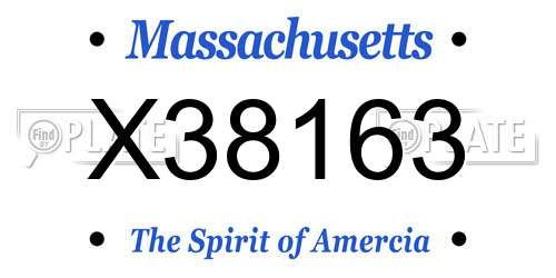 X38163 Massachusetts License Plate