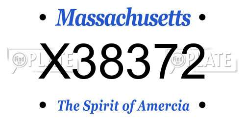 X38372 Massachusetts License Plate