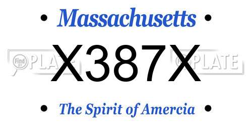 X387X Massachusetts License Plate