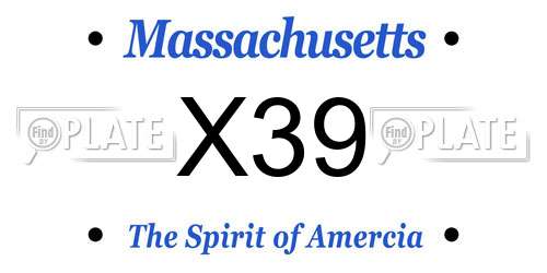 X39 Massachusetts License Plate