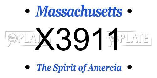 X3911 Massachusetts License Plate