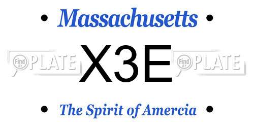X3E Massachusetts License Plate