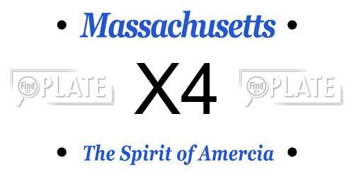 X4 Massachusetts License Plate