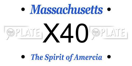 X40 Massachusetts License Plate