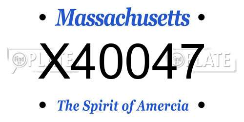 X40047 Massachusetts License Plate