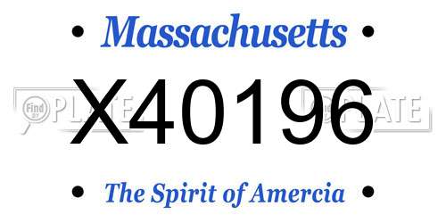 X40196 Massachusetts License Plate