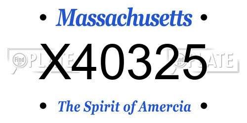 X40325 Massachusetts License Plate