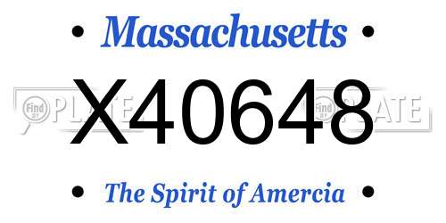 X40648 Massachusetts License Plate