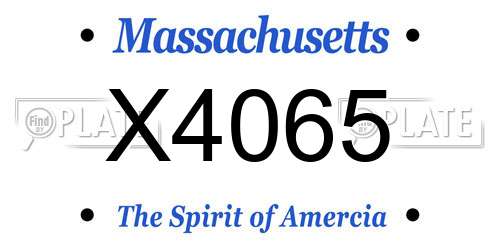 X4065 Massachusetts License Plate