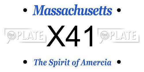 X41 Massachusetts License Plate