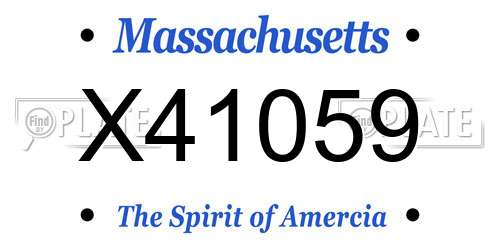 X41059 Massachusetts License Plate