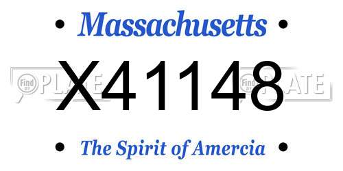 X41148 Massachusetts License Plate