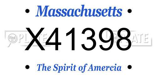 X41398 Massachusetts License Plate