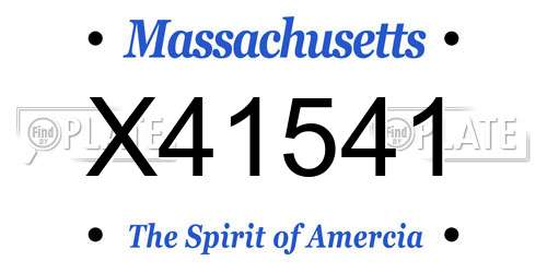 X41541 Massachusetts License Plate