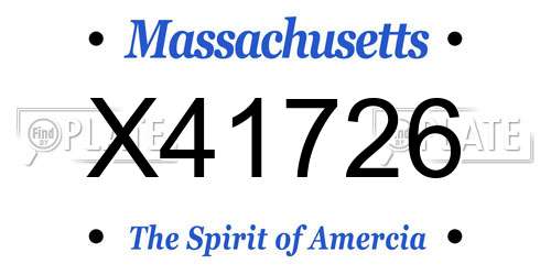 X41726 Massachusetts License Plate