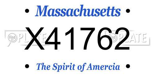 X41762 Massachusetts License Plate