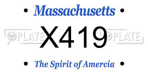 X419 Massachusetts License Plate
