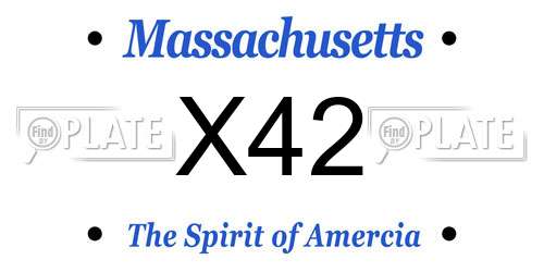 X42 Massachusetts License Plate